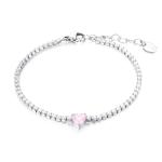Bracciale tennis cuore rosa
